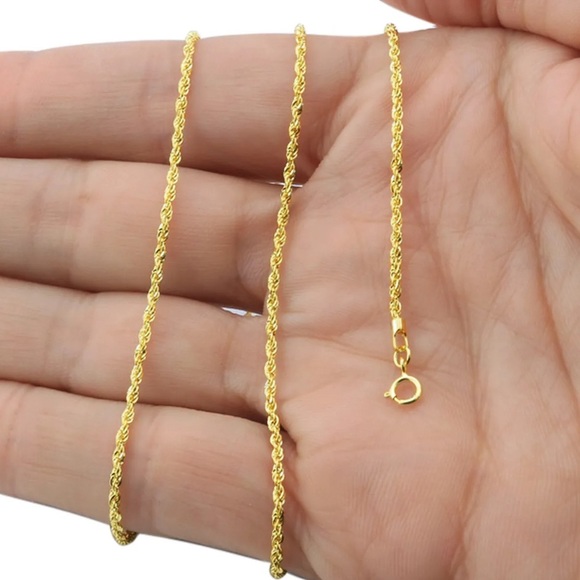 Stunning New 14k Yellow 22” Gold Rope Chain Italy 1.5 grams - Picture 2 of 9